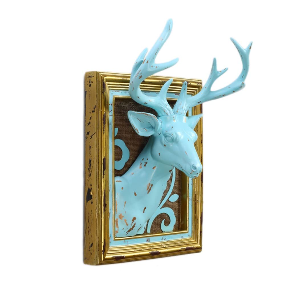 Tête de cerf bleue RJJ pour créer une ambiance accueillante au salon