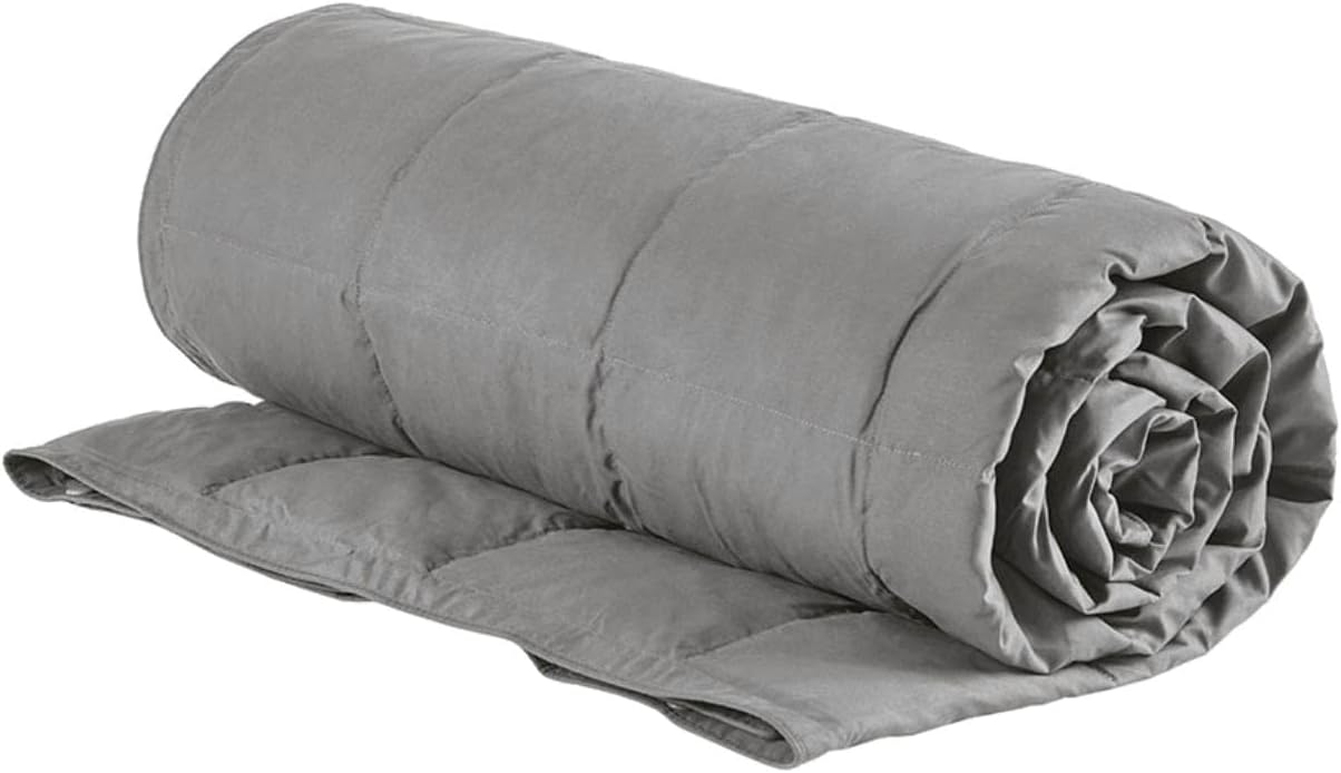 True North by Sleep Philosophy Wearable Blanket, Oversized, Goose & Down Throw with Buttons, Classic Box Quilting, Heavy Filled for Camping, Travel, Outdoors Friendly Carrying Bag, 62x68, Grey
