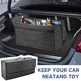 VAGCARS Auto Kofferraum Organizer, Faltbar Kofferraumtasche, Rutschfest Filz Auto Organizer Toolbag mit Klettbändern, Universell Autotasche, Kfz Zubehör Geeignet für alle Fahrzeuge (1 Stück)