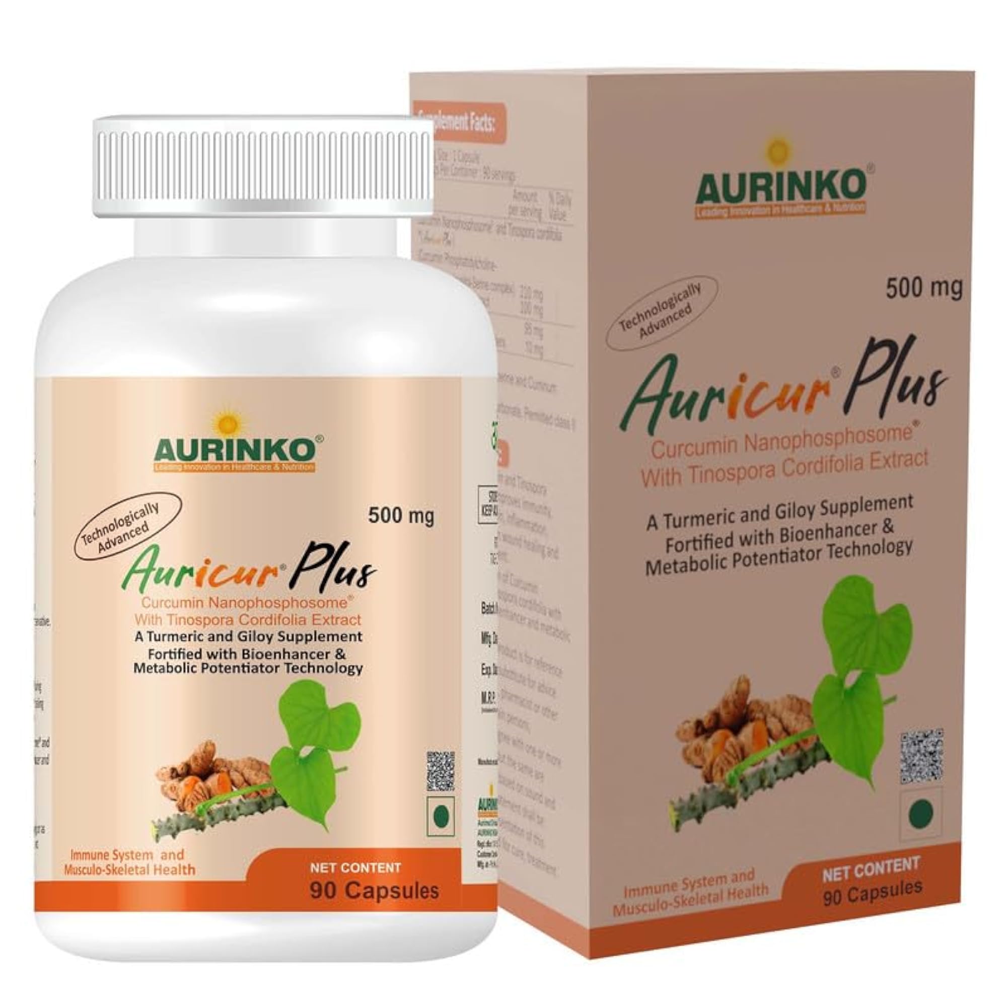 Auricur Plus Curcumin Supplement, 210mg