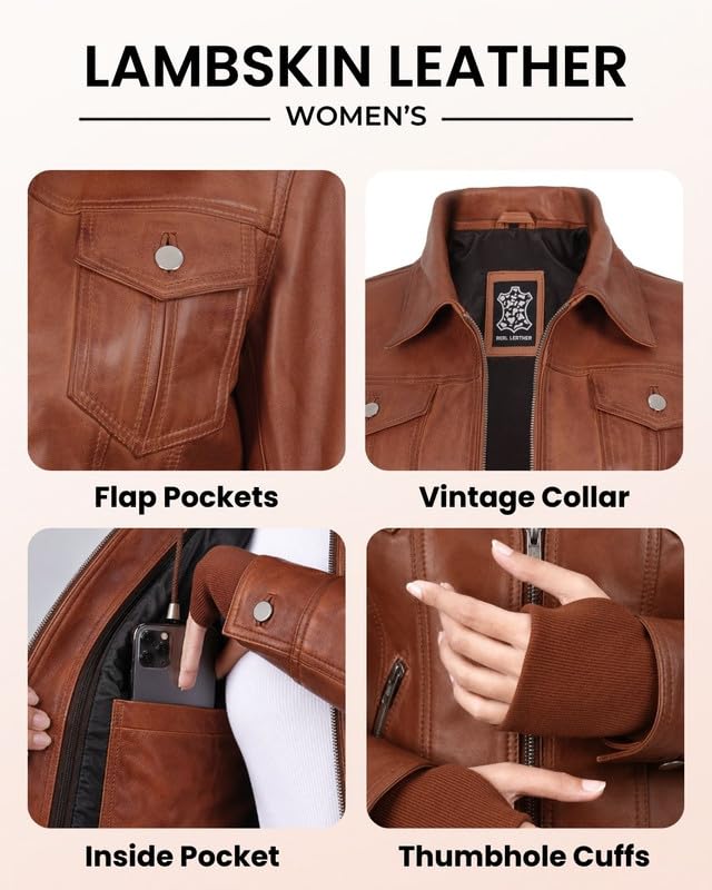 Image of Blingsoul Womens Real Leather Jacket - Asymmetrical Leather Jackets for Women