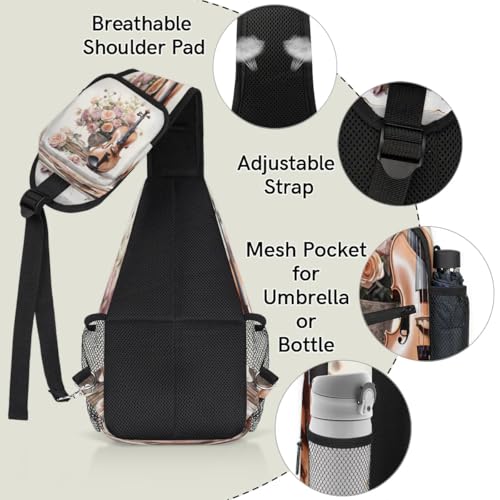 Sling bag para hombre y mujer con diseño floral miniatura 4