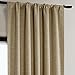 HPD Half Price Drapes Bellino Textured Faux Linen Room Darkening Curtains 96 Inches Long (1 Panel), Curtains for Bedroom & Living Room, 50W x 96L, Ginger