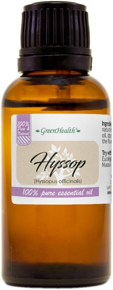 Hyssop – 1 fl oz (30 ml) Glass Bottle – 100% Pure Essential Oil - GreenHealth
