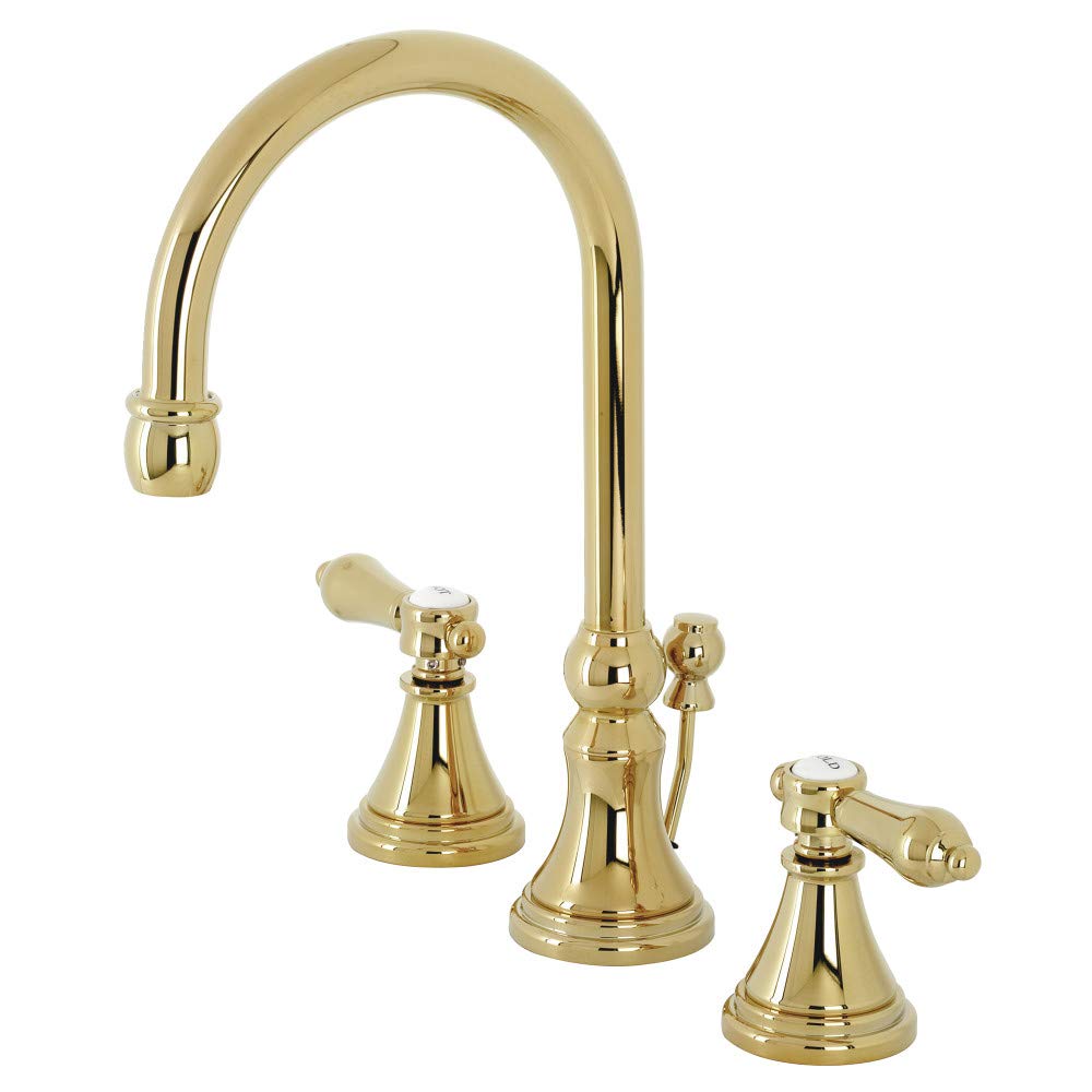 Kingston Brass KS2982BAL Heirloom Widespread Bathroom Faucet, 13.63 x 6.31 x 11.5, Polished Brass
