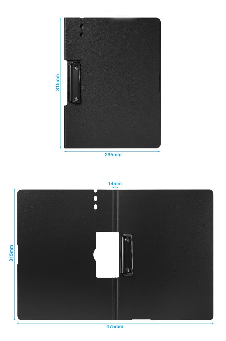 Porte-Blocs A4 Pliables, Lot de 6 Presse-papiers Avec Couvercle, Dossier Presse-papiers pour Hôpital, Bureau, école, Entreprise - Bleu