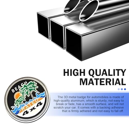Image of Cocos Badge Rated Car Emblem, 3D Round Emblem Decals, 4 x 4 Car Badge Decals Stickers, Automotive Exterior Accessories, Compatible with Jeep Wrangler Vehicles Trucks SUV