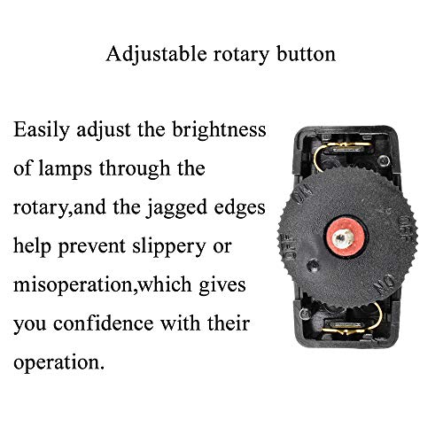 Hahiyo 2021011801-INLINECORDSWITCH 3A 125V Inline Rotary Cord Switch Adjustable Rotary Double Pole Control Switches Compact Wiring Design Easy Install 1 Pcs For Kitchen Lights Bedroom Table Lamp Light Gauge Wire thumb #2