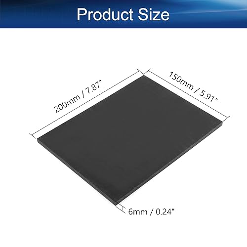 Miniatura 2 de Bettomshin Hoja POM de 7.87 pulgadas, hoja de placa de polioximetileno, 7.874 in x 5.906 in x 0.236 in de largo x ancho x grosor cuadrado negro para