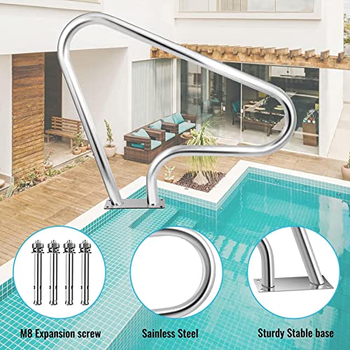 Rambarde de piscine anti-glissade pour sécuriser l'accès enterré support 118 kg