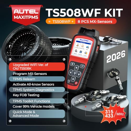 Autel MaxiTPMS TS508WF Kit 2026, TPMS Programming Tool with 8PCS 315 433MHz Sensors (209$), WiFi Ver. of TS508 TS501 Pro TS408s, Relearn/Activate All TPMS Sensor, TPMS Reset, Lifetime Free Update - Image 3