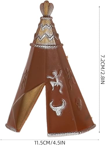 Miniatura 2 de Kisangel Juego de 2 figuras indias imitadas de plástico para vaqueros, figuras aborígenes en miniatura, decoraciones para el hogar