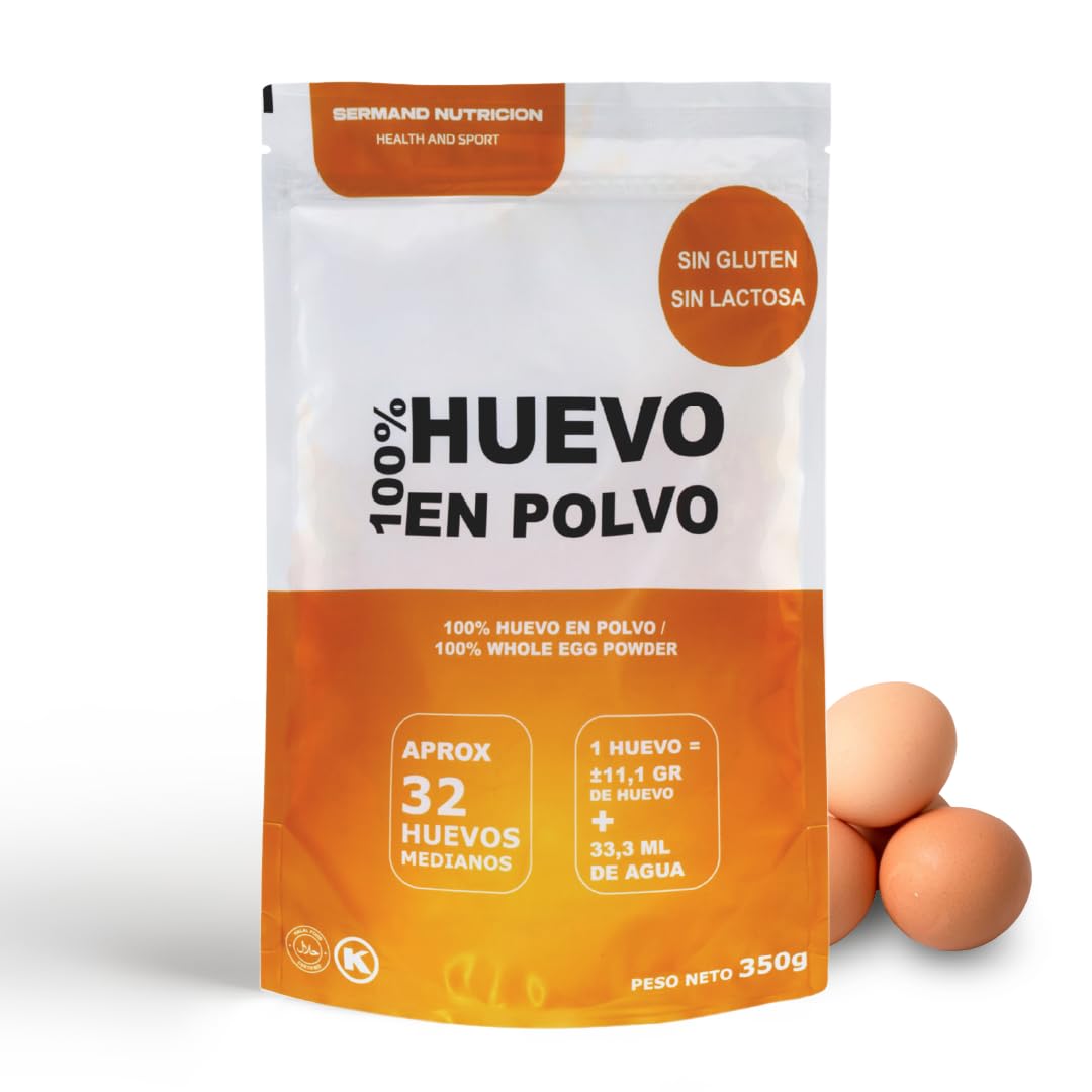 Bio-Eipulver (350 g) | Ökologische Eier | Getrocknetes Ei | Ohne Zusatzstoffe | Laktosefrei | Glutenfrei | Im wiederverschließbaren Zip-Beutel