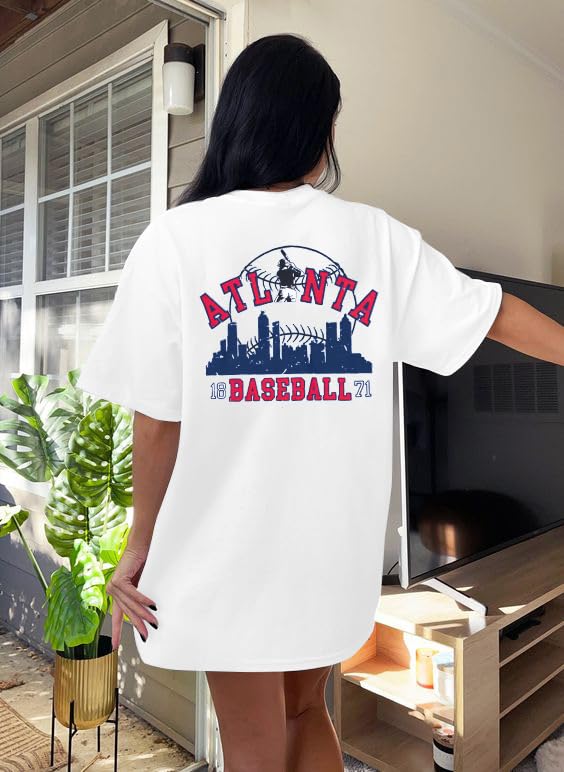 Baseball Shirt Women Oversized Tee - Vintage Baseball Season Fan Graphic Shirt Loose Fit Game Day Casual Tees Tops4
