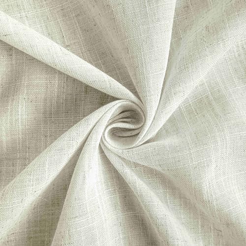 Koufall KF-HFM-DPCL-NATURAL-52X90 90 Inch Curtains Long,Linen Sheer Semi Light Filtering Country Farmhouse Boho Window Treatments thumb #2