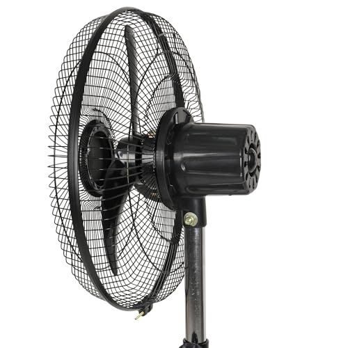 Image of SHATAK 400 MM (16 inch) BULLET TOOFAN HI-SPEED FARATA PEDESTAL FAN (BLACK)