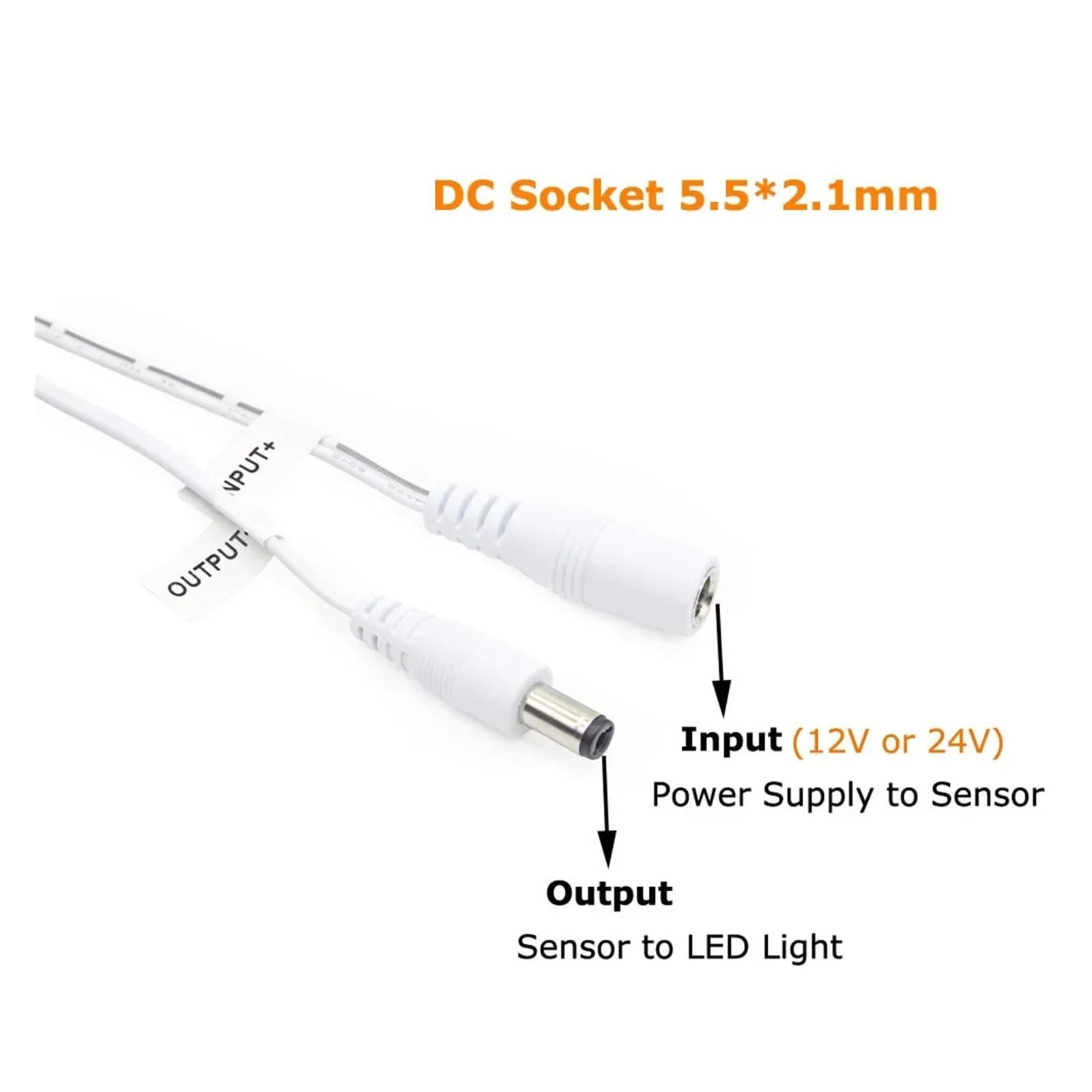 Sensore di movimento Interruttore della luce 12V Sensore di movimento tattile da 12 Volt DC 12V LED PIR Striscia luminosa a LED Interruttore ON OFF(Model A2 White)