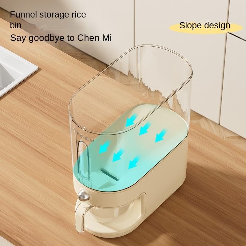 Image of Gvnd Rice & Dry Food Round Dispenser, Kitchen Organizer, Cereal Grain Container for Home, Cereal Transparent Bucket, Storage Box, Beans Clear Cans, Gift for Women (Style-2)