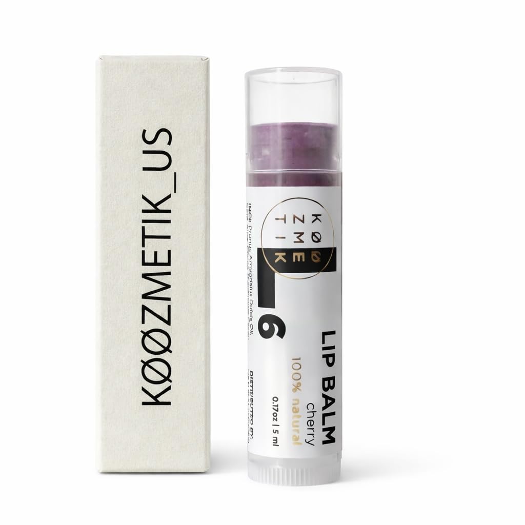 KØØZMETIK L Cherry Lip Balm | Natural Lip Balms & Moisturizers Care With Shea Butter, Cocoa Butter, Beeswax & Almond Oil | Lip Balm Hydrating Formula For Soft, Smooth & Healthy Lips