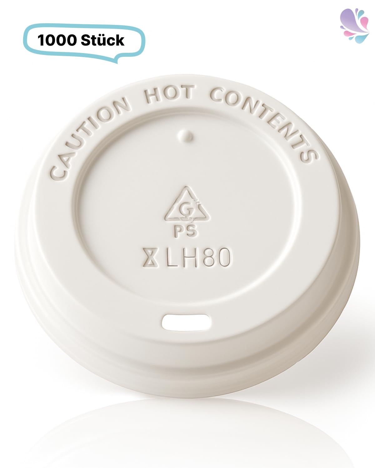 Coffee-to-go Becherdeckel Ø 81 mm Weiß, 1.000 Stück