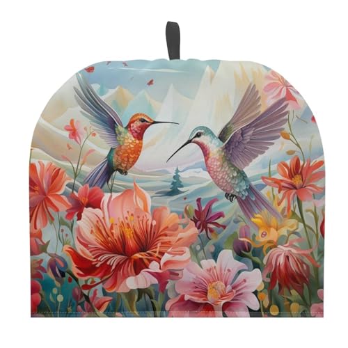 Image of Hummingbird Tea Cozy for Teapot Insulated Rose Hibiscus Tea Pot Cover Home Kitchen Decorative Tea Cosy for Teapot Dust Protector for Women