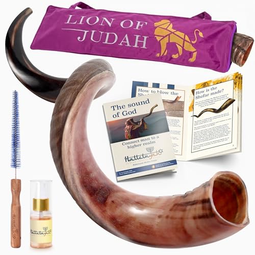 HalleluYAH Original Kosher 35”-39” Half-Polished Kudu Shofar From Israel