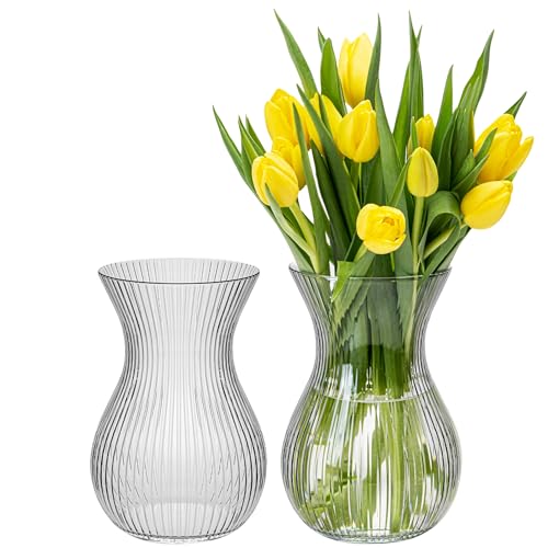 KONZEPT Blumenvase Glas 18cm, 2er Set
