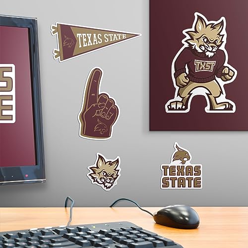 Image of Texas State University 10ct Vinyl Sticker Pack - Large Waterproof Bobcats, TXST, Mascot & Pennant Decals for Laptops, Water Bottles, Tablets, Scrapbooks, Vehicles & More - Officially Licensed Designs