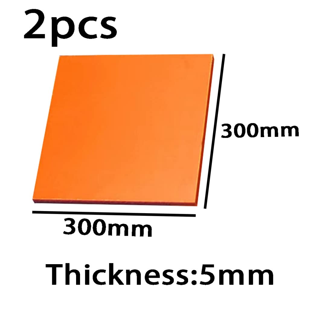 Rojo Naranja Hoja De Placa Plana De Resina Fenólica De Baquelita Piso En PCB Mecánica,Longitud 300mm Ancho 300mm Espesor 5mm a 10mm 2 Piezas,300mmx300mmx5mm
