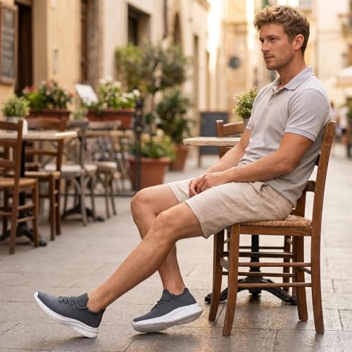 Image of vibdiv Men's Lightweight Sneakers Breathable Casual Walking Shoes Comfortable for Daily Work Gym Travel
