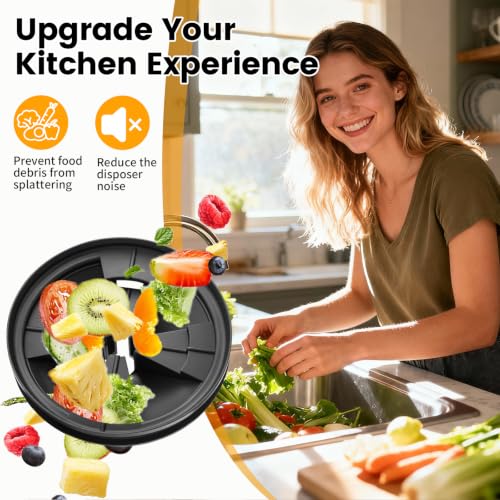 Image of Garbage Disposal Splash Guard, 2 Pack Upgraded EPDM Rubber Drain Insert for InSinkErator Evolution Series 3 3 /8 inch QCB-AM Sink Baffle Drain Cover Removable Quiet Collar EPDM Strainer Insert Parts