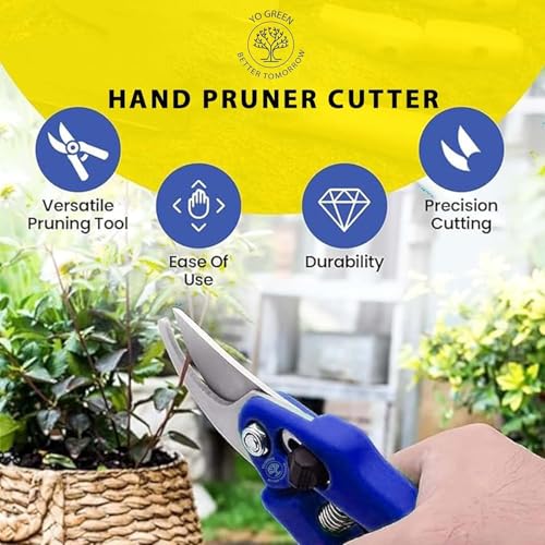 Image of Yo Green Gardening Hand Tools Set - 6 Pcs (Cultivator, Big and Small Trowel, Weeder, Fork, Pruner), Gardening Tools for Home Garden, Durable Plant Tool Kit, Farming Tools (6 Pc Tool Set)