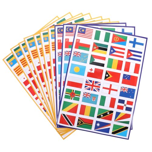 SAFIGLE 10枚 世界の国旗ステッカー シール 世界の旗のホオジロ 世界地図のポスター 国際的 フラグ 国ステッカー ポリ塩化ビニールの接着剤の旗の ポリ塩化ビニールの自己接着剤