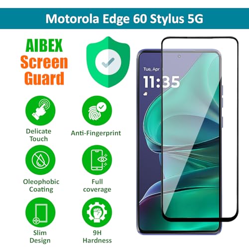 Image of AIBEX Military-Grade Gorilla Tempered Glass For Motorola Edge 60 Stylus /Moto G Stylus 2024 / Moto G Stylus 2025 (6.7 Inch) With Installation Kit | Edge to Edge Coverage | Easy Installation Kit