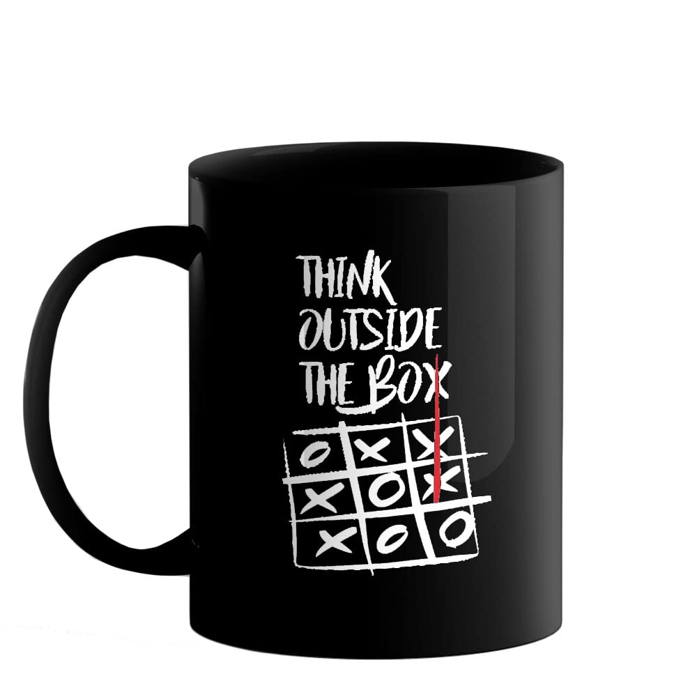 Happu - Printed Ceramic Coffee Mug, Funny & Humour Designs, Think Outside The Box, Best Gift for Colleague, Gift for Men, Gift for Artist, Gift for Lawyer, 325 ML(11Oz), 3093-BP