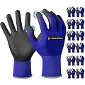 Tarantula Safety Work Gloves with Micro Foam Nitrile Coated, Seamless Knit Nylon Safety Gloves for Men and Women with Touch Scree,Home Improvement,Ideal for Light Duty Work,3 Pairs Large