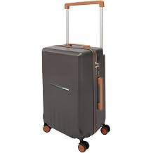 24 Inch Luggage, Travel Luggage Suitcase with Cup Holder and 3-Digit Password Embedded Lock, Built-in USB Charging Port, Large Capacity Suitcase for Business Travel Grey
