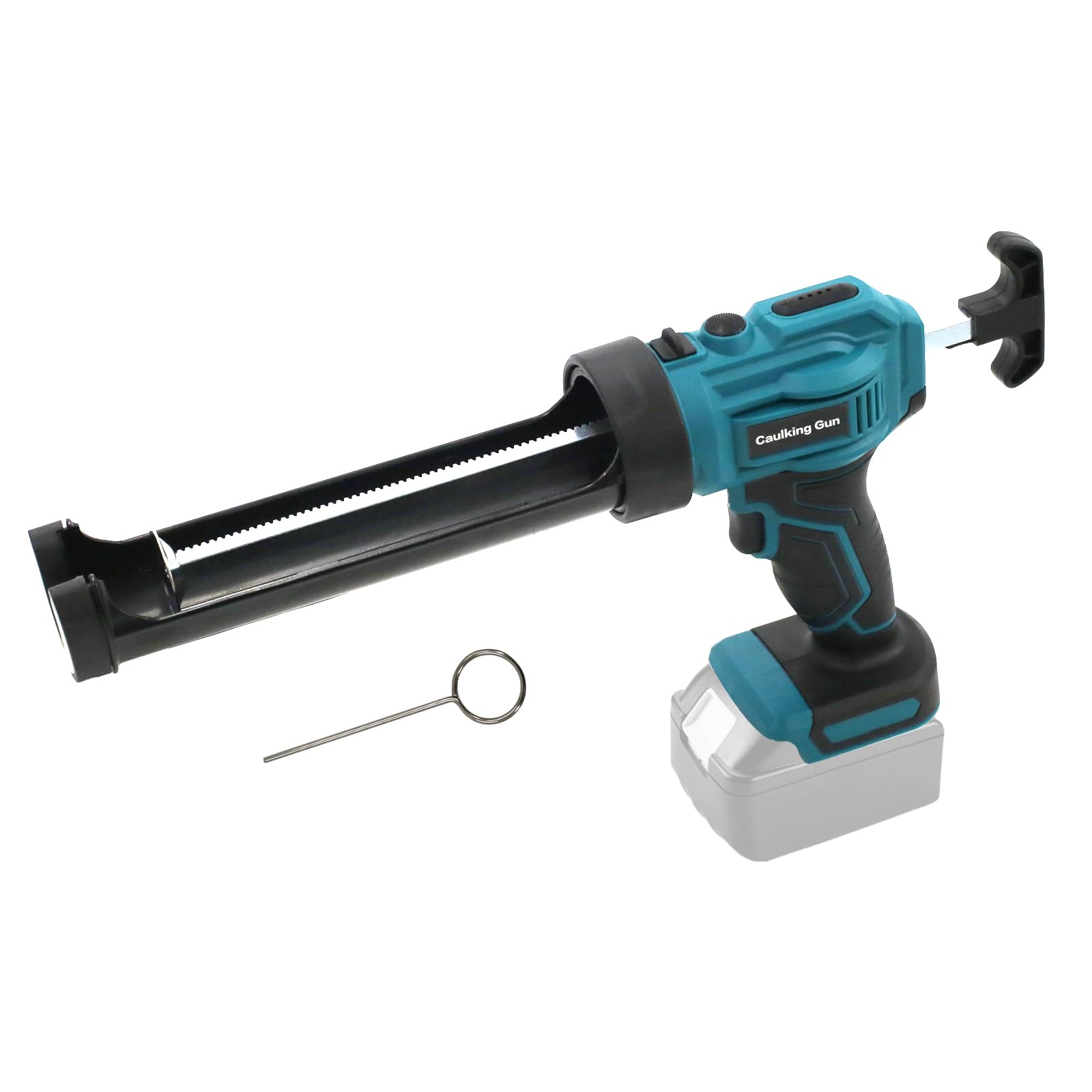 Pistola de cartucho con batería, 300 ml, compatible con Makita 18 V, jeringuilla eléctrica de silicona de 4 velocidades y luz LED, prensa de cartucho para sellar y pegar (sin batería)