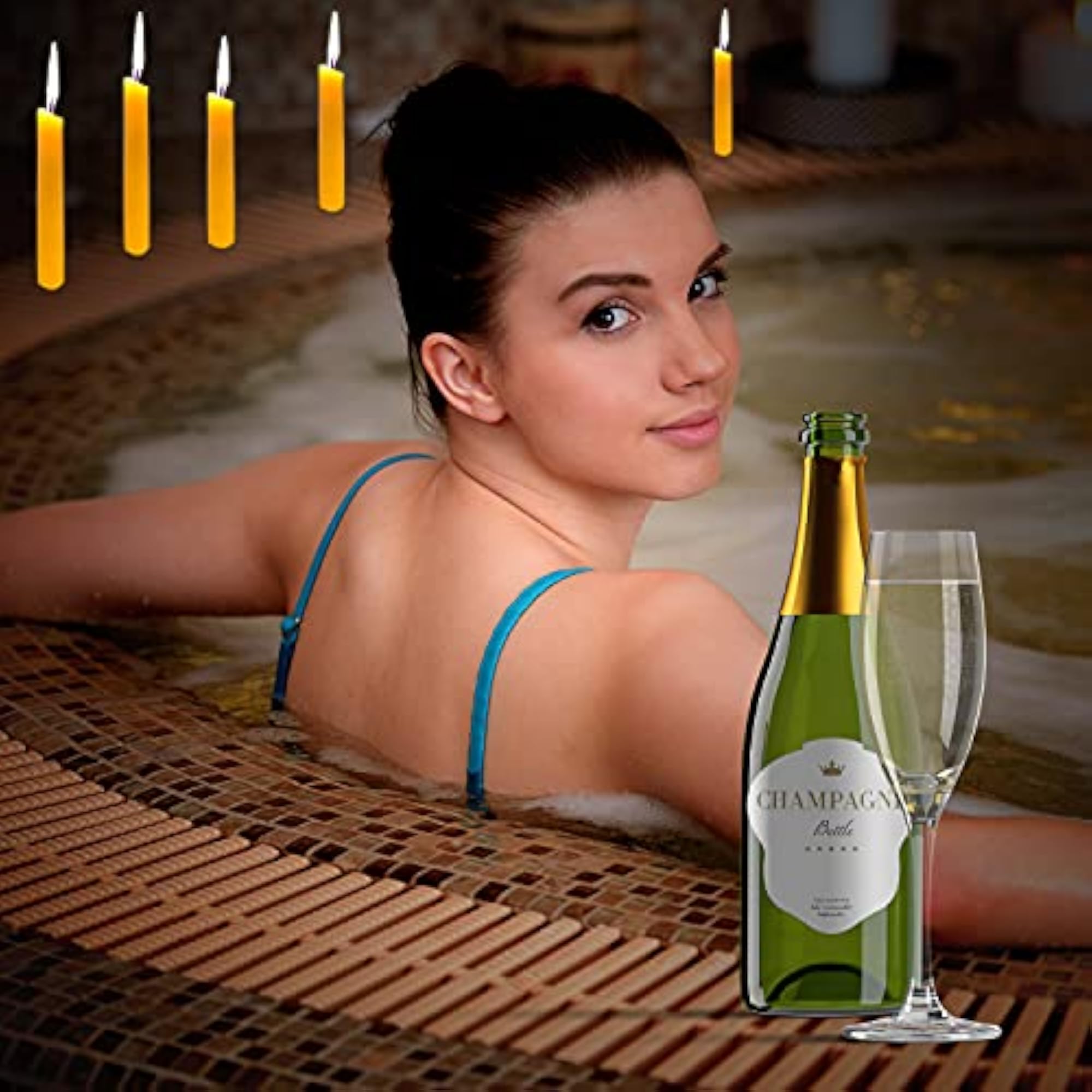 Pure Natural Beeswax Taper Candles, 12 Pack
