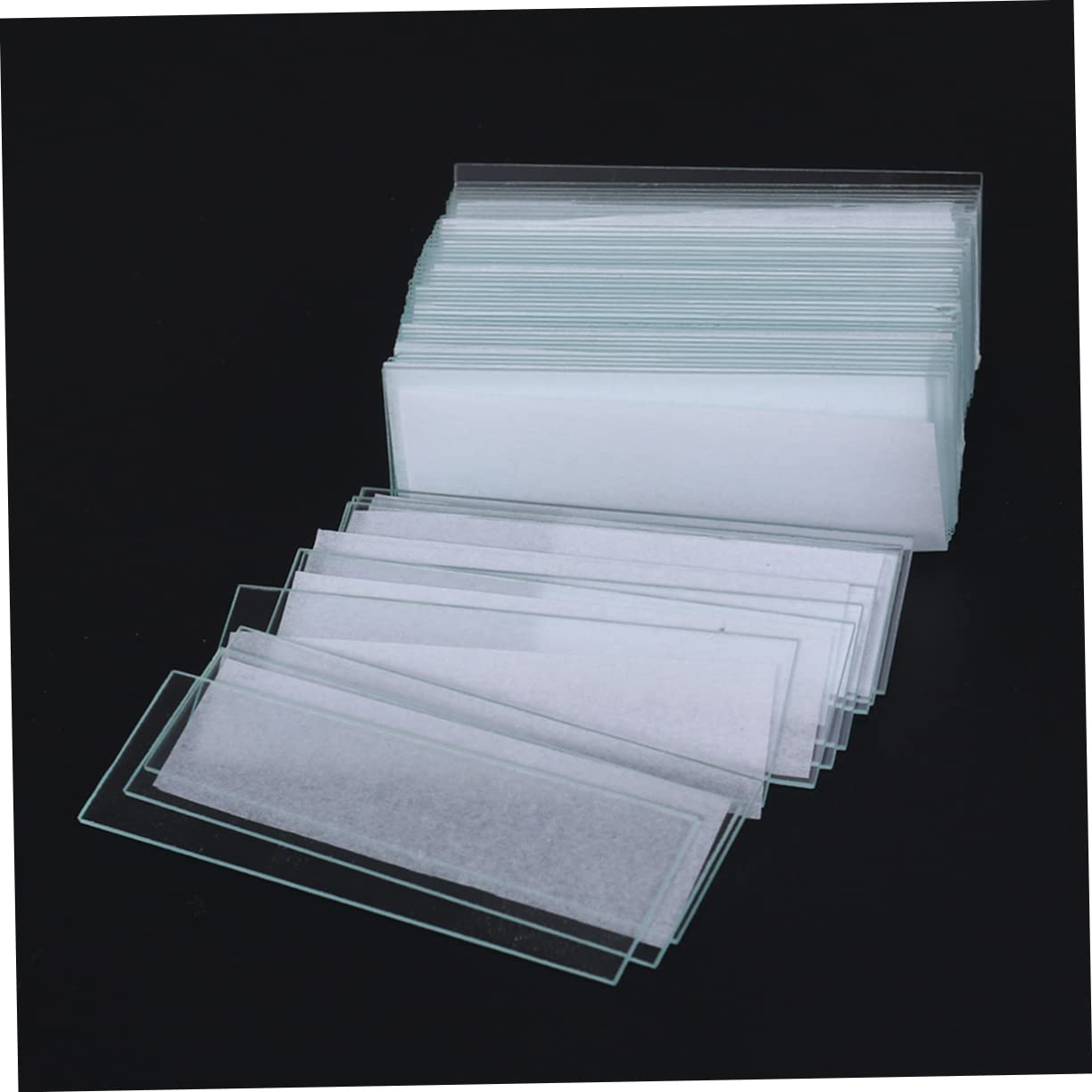 NAMOARLY 100 Pieces Experiment Glass Slide Microscope Slides Microscope Accessories Slides for Microscope Lab Microscope Slides Pocket Microscope Microscopes Square Glass