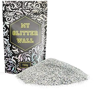 Silver AB 150G MyGlitterWall Glitter for Emulsion Paint - Glittery Wall Decorations - Paint Additive for Ceilings, Wood, Matt, Gloss - Perfect for Indoors and Outdoors