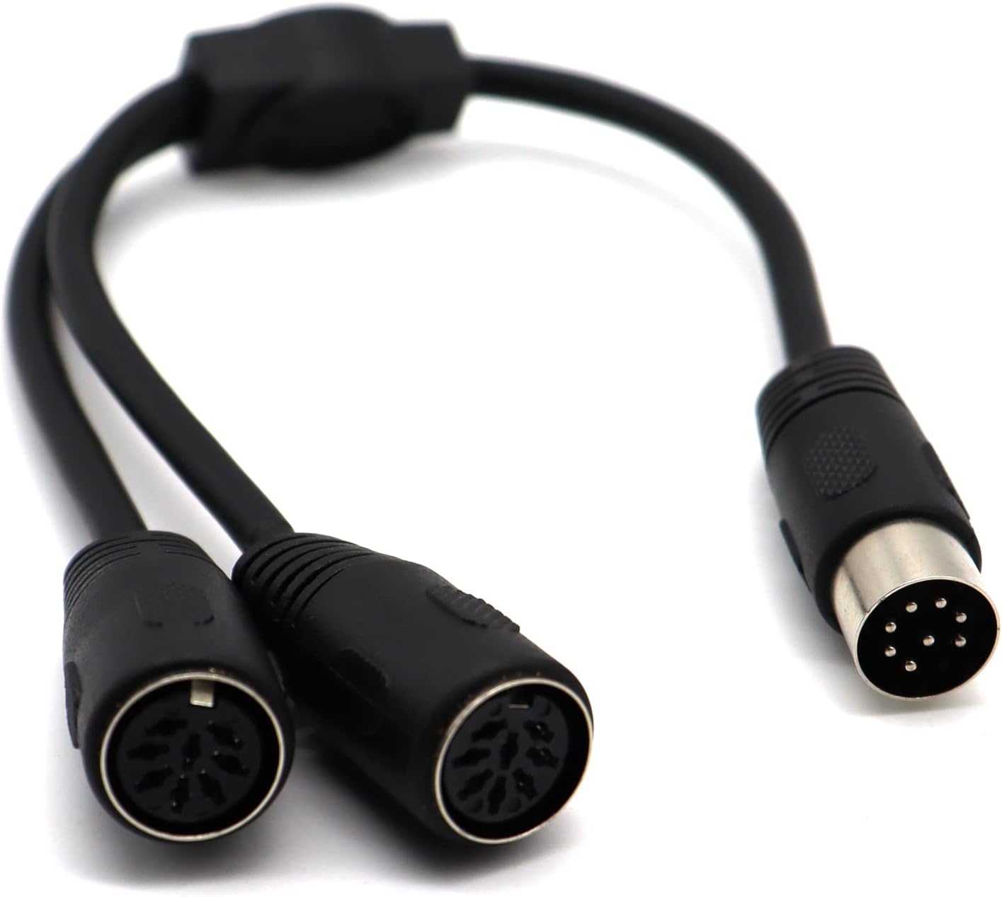 LOKEKE 8 Pin DIN MIDI Splitter Cable, 8 Pin DIN DIMI Male to 2 Din 8 Pin Female Y Cable Cord Wire Audio Socket Compatible with Bang Olufsen PowerLink MK2(8Pin to 8Pin)