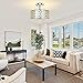 DLLT Flush Mount Ceiling Light: Modern 3-Light Brushed Nickel Kitchen Light Fixture - Drum Lighting Fixture for Dining Room - Silver Bedroom Ceiling Lamp with Double Shade