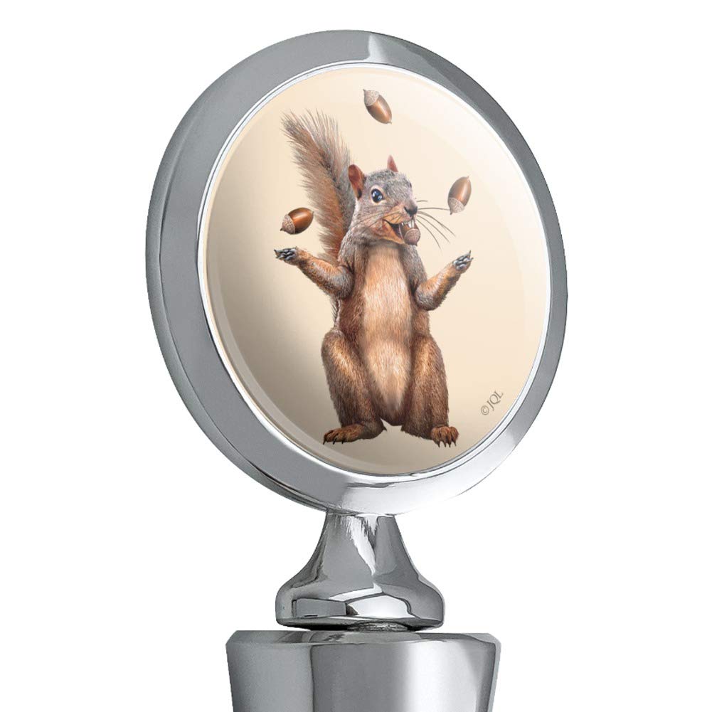 Squirrel Juggling His Nuts Crazy Funny Wine Bottle Stopper