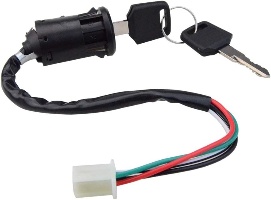 4 Pin Ignition Key Switch Set Compatible with Chinese 50cc 70cc 90cc 110cc 125cc 150cc 250cc ATV Dirt Bike Quad