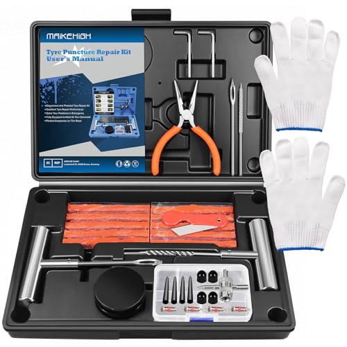 MAIKEHIGH Kit de Réparation de Pneu, 57 Pièces Heavy Duty...