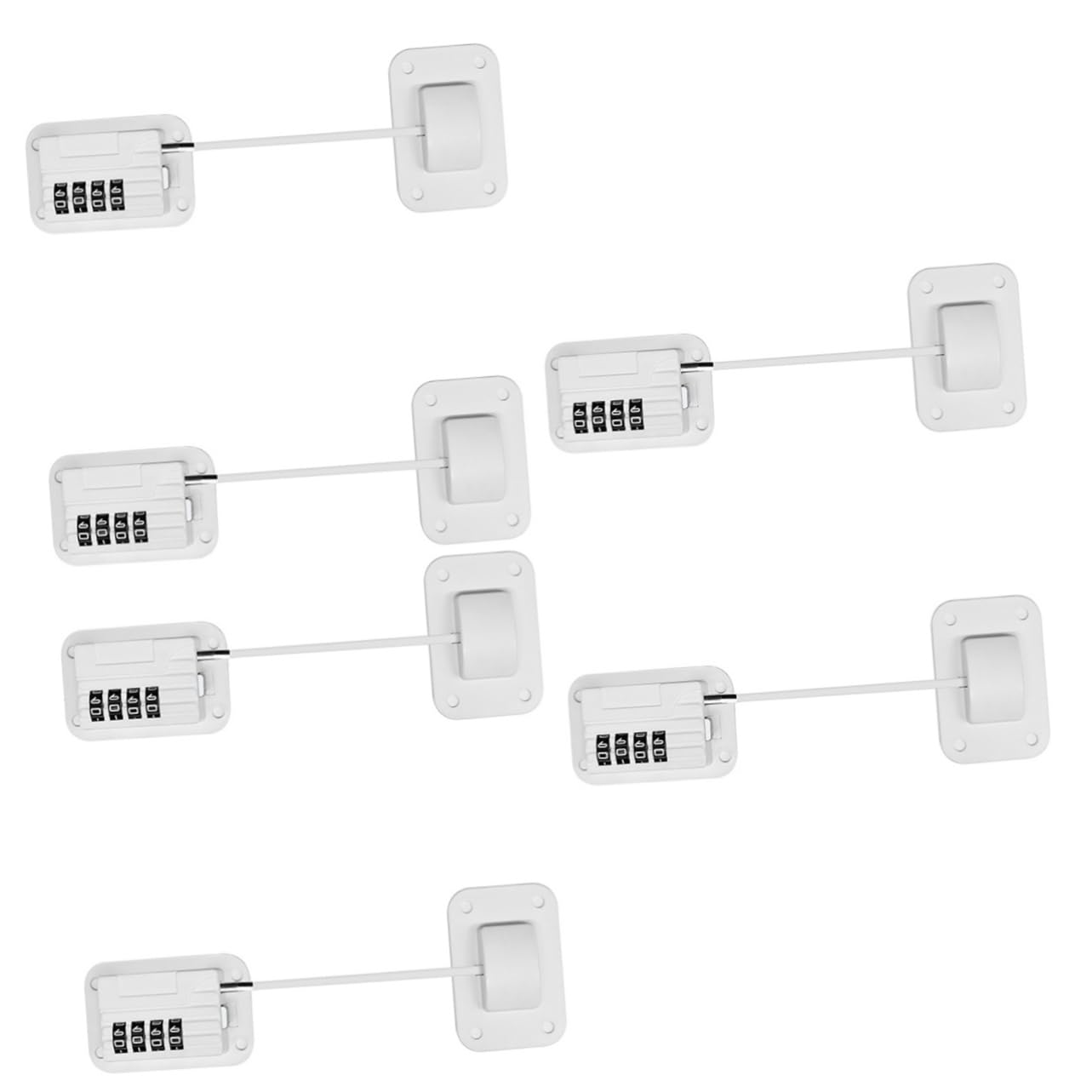 6sets Boy Girl Coded Window and Refrigerator Locks for Boys and Girls Easy to Install for Cabinets and Household Appliances