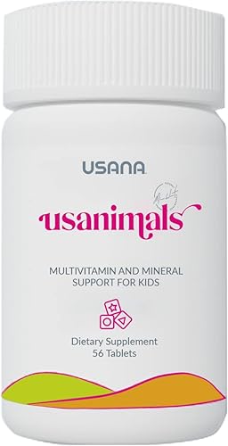 USANA Usanimals  Suplementos esenciales para niños  Apoya una función inmunológica ya saludable y desarrollo cerebral - 56 tabletas tamaño de la