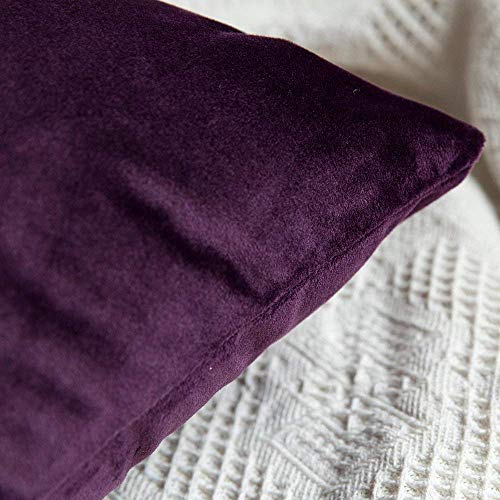 Image of Khooti Velvet Cushion Cover Pack of 1-32 inch x 32 inch / 81 x 81 cm - Color - Wine - Soft Pillow Covers Cushion Case for Sofa Bedroom Livingroom Chair Car, Cushion Cover