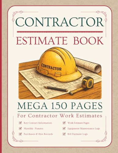 Contractor Estimate Book: Mega 150 Pages & A4 Size Book for Small Business Owners to Provide Job Quotes for Work Sites such as Construction, Roofing, Painting & More image 2